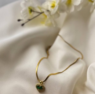  Green heart Necklace 