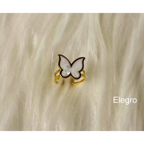  White butterfly Ring